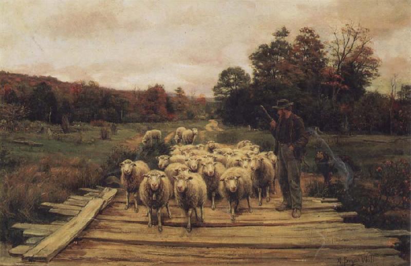 A. Bryan Wall Shepherd and Sheep China oil painting art